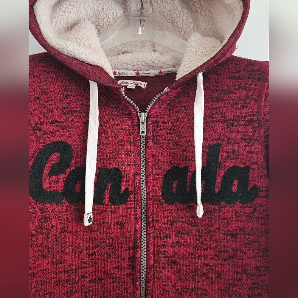 Canada Womens S Fleece Hooded Zip Up Sweater Small Hoody - Picture 3 of 6